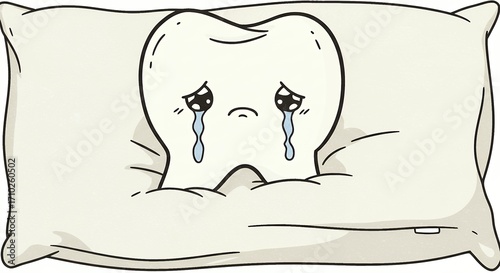 Tooth crying on pillow