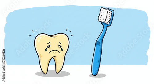 Tooth afraid of brushing