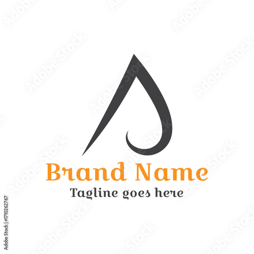 Elegant business logo vector design featuring a water world symbol illustration, perfect for a company identity concept. A letter logo. Editable color. Fully vector file.