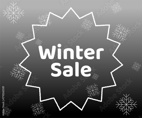 冬のウィンターセール 雪の結晶 ブラック〜Winter Sale Snowflake Black〜