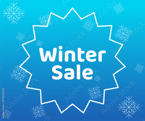 冬のウィンターセール 雪の結晶 ブルー〜Winter Sale Snowflake Blue〜