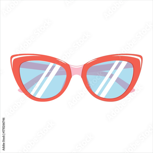 Stylish pink cat-eye sunglasses with blue lenses, perfect for fashion and sun protection