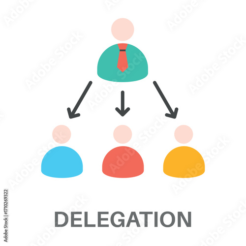 Delegation Flat Concept Simple Style Design Vector
