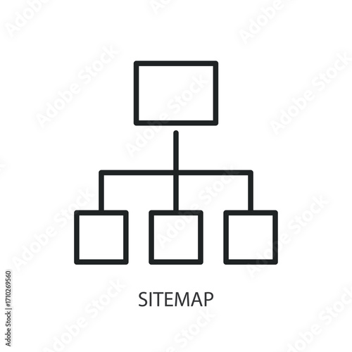 Sitemap thin line vector icons.