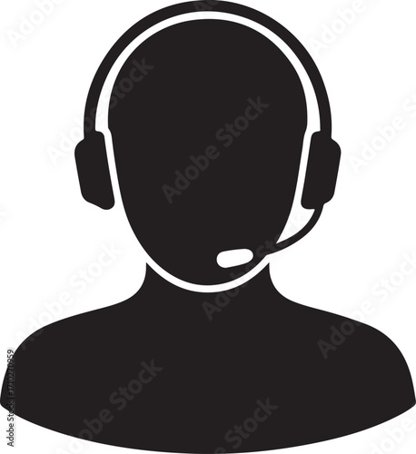 Customer Service Representative Icon with Headset Keywords: customer service, support, call