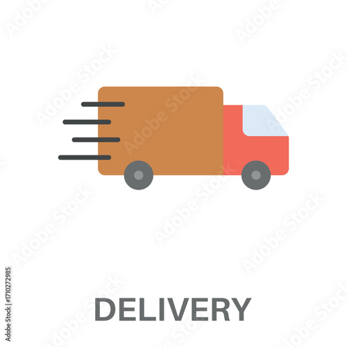 Delivery Flat Concept Simple Style Design Vector