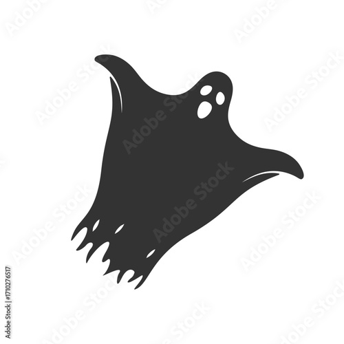 Ghost flying graphic icon. Spirit sign isolated on white background. Vector illustration