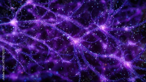 A mesmerizing depiction of the cosmic web, showcasing the largescale structure of the universe with galaxies and dark matter