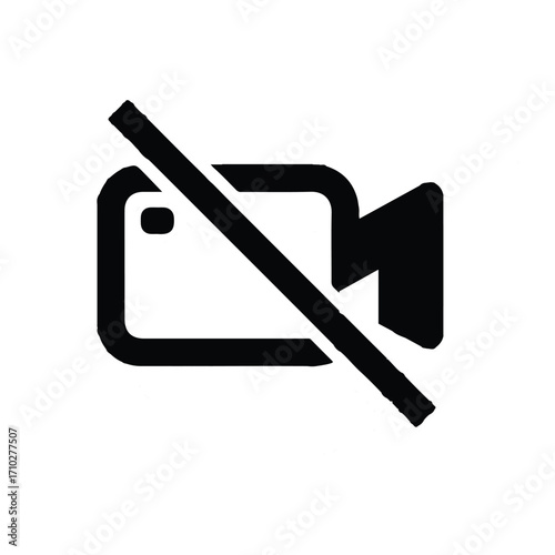 Video Camera Icon with a Slash