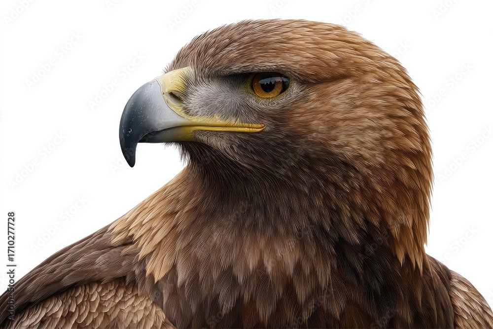Obraz premium Golden Eagle Head Profile With Brown Plumage Detail