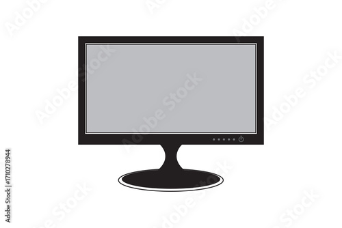 Computer monitor icon isolated on white background. TV, PC, desktop, television icon vector design template. Television sign and symbol. Vector illustration. 