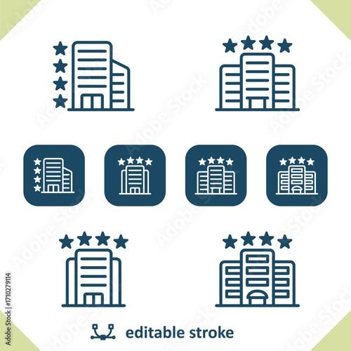 Hotel Icons. Resort, Building Icon