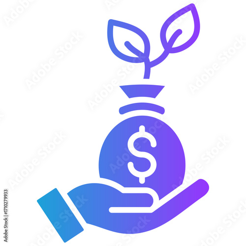 Investment glyph gradient icon
