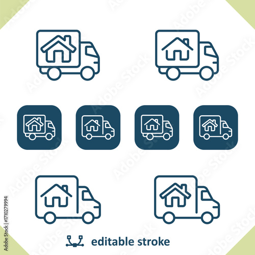 Truck Icons. Delivery Truck, Moving Truck, Van Icon