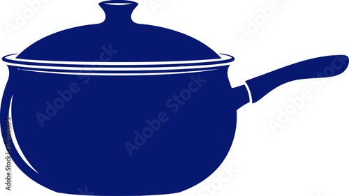 classic blue cooking pot a timeless kitchen essential, graphic, isolated on transparent background