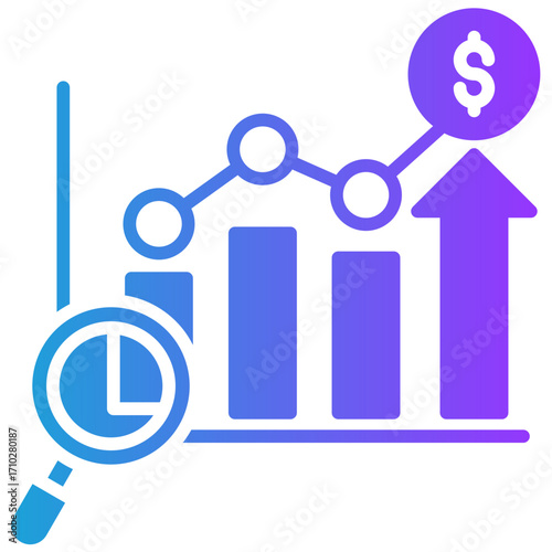 Forecast glyph gradient icon