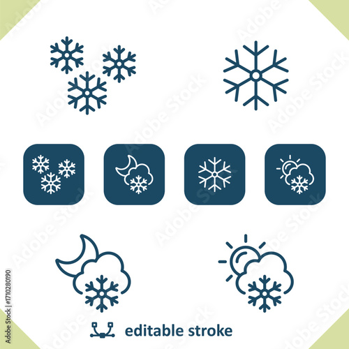 Weather Icons. Snowing, Snow, Snowflake, Cloud, Winter