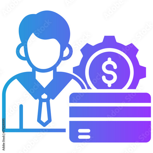 Credit Management glyph gradient icon
