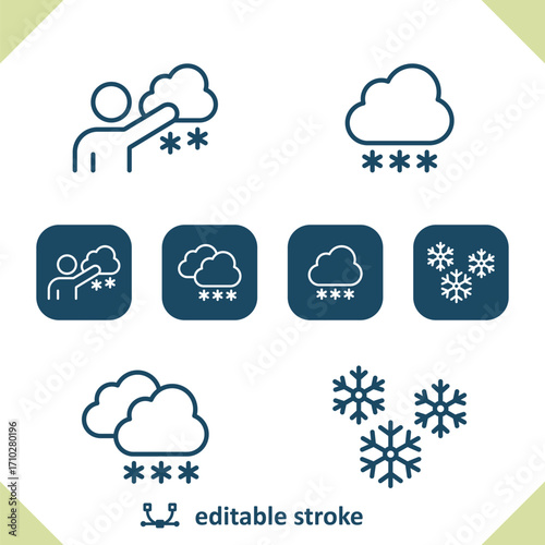 Weather Icons. Snowing, Snow, Snowflake, Weatherman, Cloud, Winter