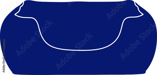 cozy navy blue pet bed graphic for sweet dreams, isolated on transparent background