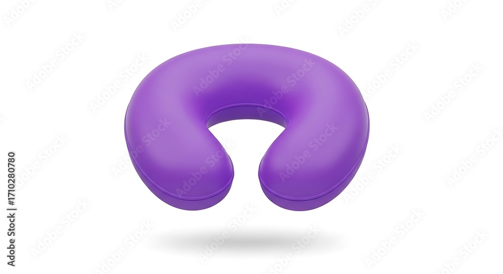 Naklejka premium Purple U-Shaped Travel Neck Pillow for Comfort.