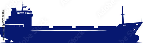 majestic cargo ship silhouette a bold icon for maritime designs, isolated on transparent background