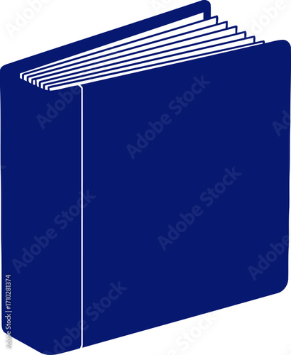 majestic midnight blue hardcover book icon for knowledge and wisdom, isolated on transparent background