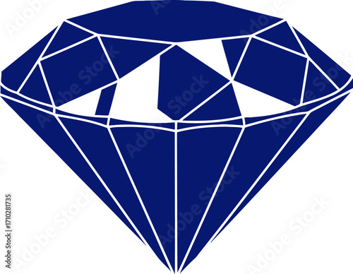 midnight blue diamond a symbol of luxury, elegance, and timeless beauty, isolated on transparent background