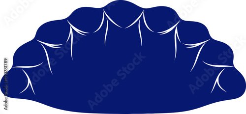 midnight blue croissant elegant icon for bakery branding, isolated on transparent background