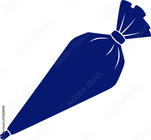 midnight blue pastry bag baking icon, culinary graphic, dessert design element, isolated on transparent background