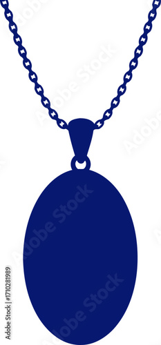 midnight blue oval locket elegant pendant design for sentimental jewelry, isolated on transparent background