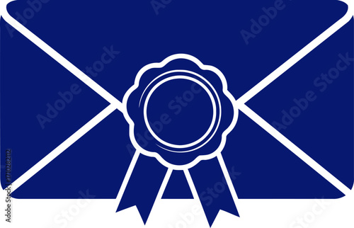 midnight blue sealed letter icon of confidential message and secret communication, isolated on transparent background