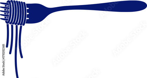 midnight blue spaghetti on fork a icon of italian culinary delight, isolated on transparent background