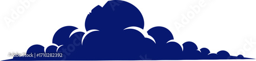 midnight blue storm clouds silhouette for dramatic designs, isolated on transparent background