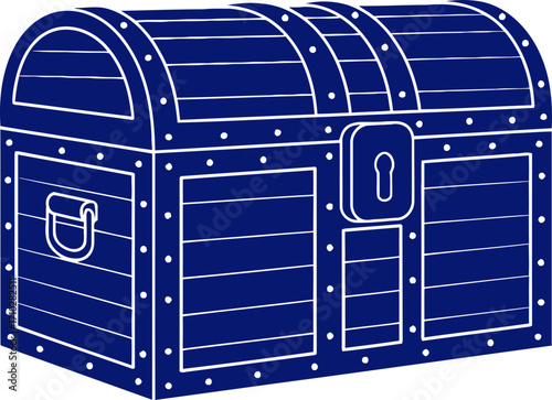 midnight blue treasure chest icon for adventure, mystery, and hidden riches, isolated on transparent background