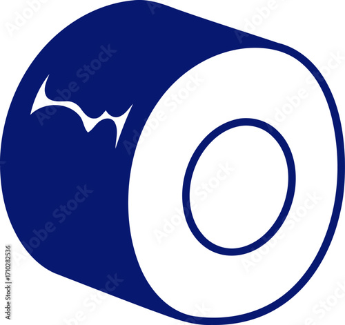 midnight blue sushi roll elegant graphic for premium branding, isolated on transparent background