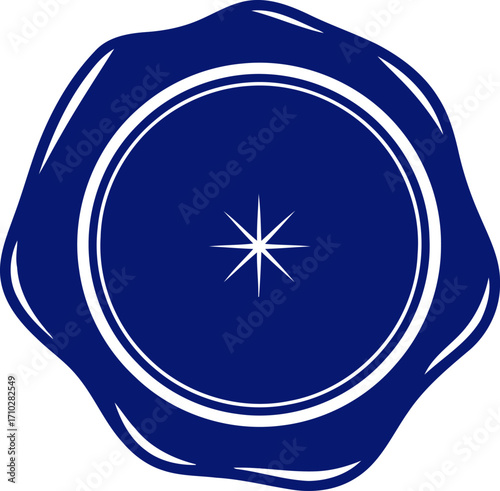 midnight blue wax seal elegant graphic for luxury branding and vintage designs, isolated on transparent background
