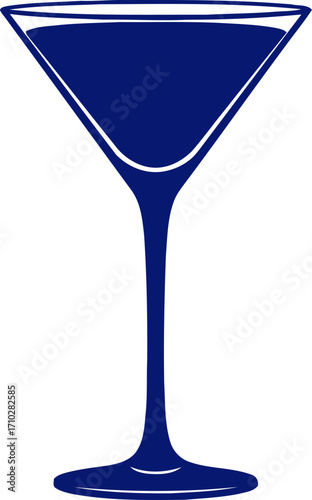 midnight martini elegant icon of a classic cocktail, isolated on transparent background