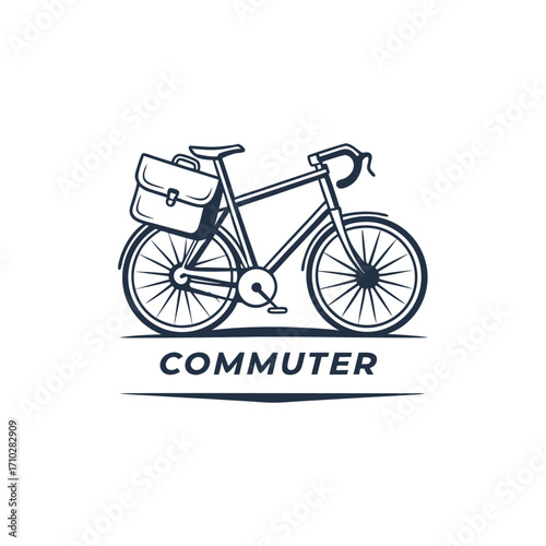 commuter bike logo design vector 