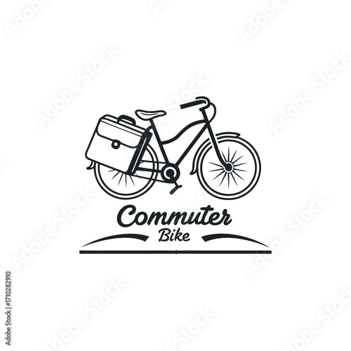 commuter bike logo design vector 