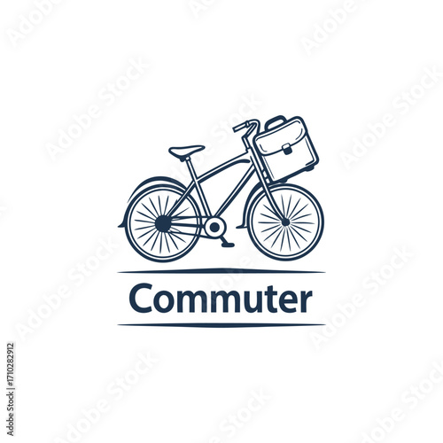 commuter bike logo design vector 