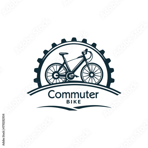 commuter bike logo design vector 