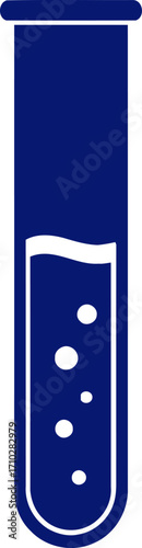 mysterious dark blue test tube a graphic for science, research, and discovery, isolated on transparent background