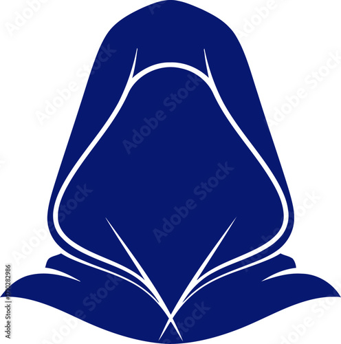mysterious blue hooded figure an enigmatic icon for mystery, secrecy, and intrigue, isolated on transparent background