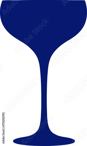 midnightblue wineglass elegance, simplicity, and sophistication icon, isolated on transparent background