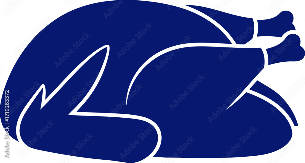 Obraz premium roasted turkey silhouette a midnight blue thanksgiving icon, isolated on transparent background