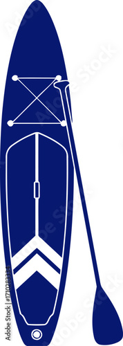 paddleboarding serenity a majestic blue sup graphic, isolated on transparent background