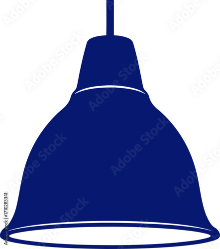 pendant lamp deep blue industrial graphic for modern interiors, isolated on transparent background