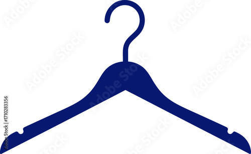 navy blue wooden clothes hanger simple elegance for fashion design, isolated on transparent background