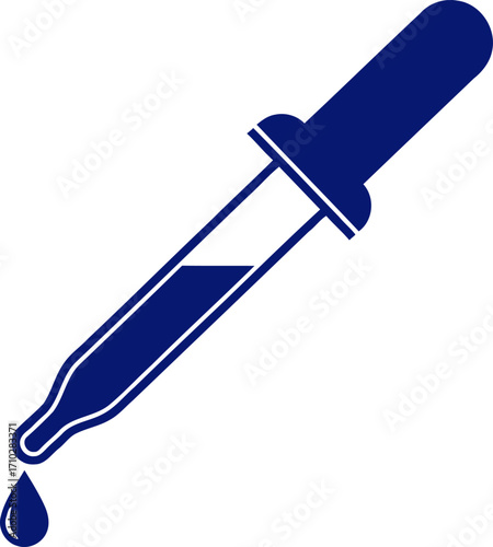 precise dropper dispensing essential oils, precise application, dark blue icon, isolated on transparent background